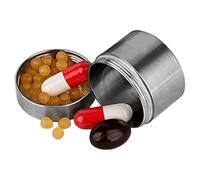 Pilulier en acier inoxydable - Boîte de rangement étanche pour pilules de voyage | Pilulier de voyage pour hommes et femmes, pour stocker des pilules quotidiennes, des suppléments,