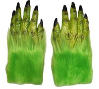 PILUZEAT Guantes de Halloween Navidad MáScara Adulto Hombre Mujer Universal Realista Látex Verde Peludos Horror Demon Fantasma Monstruo Carnaval Cosplay Mascarada Fiesta Familiar Temática