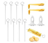 pilyero 12 Piezas Corta Patatas Espiral, Cortador Patatas Espiral, Cortador en Espiral para Patatas, Tornado de Patata, Potato Twister, Se Utiliza para Hacer Tartas de Papa en Espiral