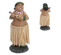 pilyero Muñeco Coche, Figura de Muñeca Hawaiana para Salpicadero, Hawaii Miniature Dashboard Hula Doll, Muñeca Hawaiana de Resina para Salpicadero para Coche, Escritorio, (Marrón Oscuro)