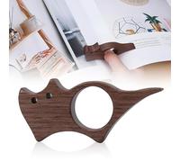 pilyero Separador de Hojas para Libros, Anillo de Libro de Madera, Portapáginas de Libro de Gato, Marcador de Pulgar Hecho A Mano en Nogal Natural, Accesorios Lectura, Regalos para Lectores