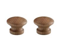 PILYON Armario Tirador 2 Piezas Pomo Y Tirador De Puerta De Armario De Madera Maciza Armario Cómoda Tirador De Puerta Tirador De Madera,Barniz De Fresno Diámetro 39mm
