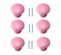 PILYON Armario Tirador 6 Piezas Pomos Y Tiradores De Armario Pomos De Puerta De Armario Para Habitación De Niños Tiradores Coloridos De Cajón De Armario,Rosa 27 * 27mm