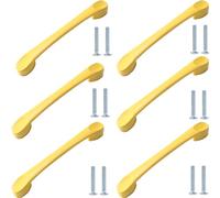 PILYON Manijas De Puerta De Muebles 6 Piezas Pomos Y Tiradores De Armario Pomos De Puerta De Armario De Habitación Infantil Tiradores Coloridos De Cajón De Armario,Amarillo 96mm