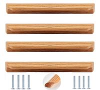 PILYON Tiradores De Madera Maciza Para Cajones Y Puertas De Armarios, Roble 96mm, 4 Piezas