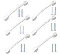 PILYON Tiradores Negros 6 Piezas Pomos Y Tiradores De Armario Para Habitación De Niños,Pomo De Puerta,Cajón,Armario,Manija De Color,Blanco,96mm