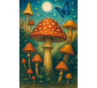 Pilzwald Notizbuch - Ein Ort zum Schreiben und Nachdenken: Schlichtes Tagebuch mit Fliegenpilz-Motiven für tägliche Gedanken und Notizen