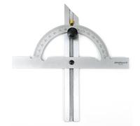 PIMALDAUM Falsa escuadra ajustable 10-170° - Regla regulable - Acero al carbono de alta resistencia - Escala cromada - Con tornillo de fijación - Incluye funda de cuero sintético (100 * 150 mm)