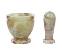 Pimentero, mortero, maja, juego de mármol, utensilio doméstico, dispositivo triturador ajo Triturar Ajo, Pimienta, Perejil, Salsas y Aliños(Stripes)