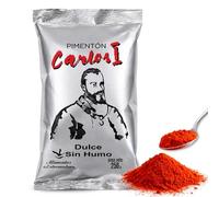 Pimentón de Cuacos de Yuste Dulce, Pimentón Carlos I, Especies para la cocina, Producido en Extremadura, Ideal para guisos, carnes, salsas y platos tradicionales, 1 bolsa de 250 gr