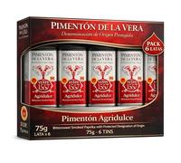 Pimentón de la Vera Ahumado AgriDulce, Denominación Origen Protegida, Pimentón Yuste 1557, Producido en Extremadura, Ideal en guisos, carnes, salsas, embutidos y platos tradicionales, 6 botes de 75 gr