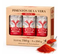 Pimentón de la Vera Ahumado Dulce, Denominación Origen Protegida, Pimentón Yuste 1557, Producido en Extremadura, Ideal para guisos, carnes, salsas y platos tradicionales, 3 bolsas de 250 gr