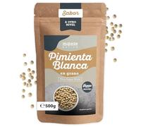 Pimienta blanca en Grano Monte Nativo (500g) - Pimienta blanca en Granos enteros ideal para Cocinar y Condimentar - Perfecta para Molinillos de Pimienta - Intenso aroma y sabor para su Cocina