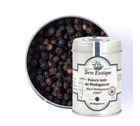 Pimienta Negra de Madagascar en Grano 70 g Aroma especiado con notas a clavo e incienso Bote metálico protector Ideal para molinillo y mortero