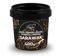 Pimienta Negra Sarawak en Grano 400 g Bembo - Especia Premium Aromática - Ideal para Molinillo y Cocina - Envase Hermético