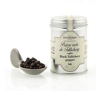 Pimienta negra Tellichery en grano 60 g India Costa de Malabar aroma intenso para molinillo y cocina gourmet