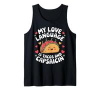 Pimiento Rojo Chili Capsaicina Picante Comida Mexicana Amante de Tacos Camiseta sin Mangas