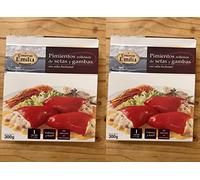 Pimientos rellenos de setas y gambas con salsa bechamel (2)