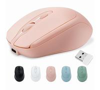 PiMivco Ratón inalámbrico recargable, mouse Bluetooth para portátil/iPad/MacBook Pro/Air, mouse silencioso para PC/Surface Pro/Lenovo/Samsung Tabla, mouse portátil delgado para computadora (rosa)