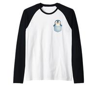 Pimkin el Bolsillo de pingüino de Bolsillo Camiseta Manga Raglan