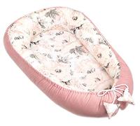 Pimko Terciopelo multifuncional para niños, reductor para cama de bebé, cuna de viaje, de algodón, 55 x 90 cm (rosa)