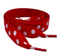 Pimp My Shoes - Cordones de entrenamiento de cinta de lunares rojos para Converse Lo's & Hi Tops con nuestro logotipo Aglets, Lunares rojos, 65cm / 25"