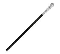Pimp Stick with Silver Top 3 Pcs Set Black Gangster Hip Hop Cane 70s Fancy Dress Stick