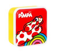 Pimpa - Juego de fiambrera oficial para niños y niñas, con 3 cajas rígidas de diferentes tamaños, ideal para aperitivos y meriendas, 16,5 x 13,7 cm