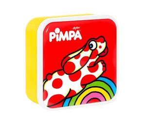 Pimpa - Juego de fiambrera oficial para niños y niñas, con 3 cajas rígidas de diferentes tamaños, ideal para aperitivos y meriendas, 16,5 x 13,7 cm