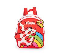 PIMPA - Mochila Oficial Pimpa, MiniMochila De Neopreno Suave Con Bordados, Ideal Para Escuela Y Ocio, Cierre Con Cremallera, Tirantes Acolchados Y Ajustables, PortaBotellas, 22x28Hx11 cm