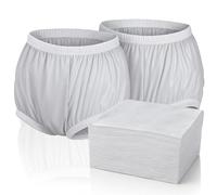 PimPam Factory Bragas Incontinencia Mujer Lavables - Talla 12 - Pack de 2 - Bragas Pañal Adultos Reutilizables - Bragas Antifugas + Pack 70 Paños/Compresas Desechables