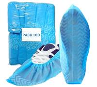 PimPam Factory - (Pack 100) Cubre Zapatos Plástico Antideslizantes para Adulto de PP - Patucos Desechables Suaves y Agradables - Cubrezapatos Impermeable Ajustables y Resistentes - Con Certificado ISO