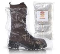 PimPam Factory - (Pack 50) Cubre Botas Plástico Transparente para Hombres y Mujeres - Cubrebotas Desechables de Fácil Colocación - Cubre Botas Impermeable Ajustables y Resistentes - Certificado ISO