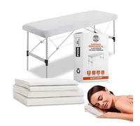 PimPam Factory Sabanas Desechables Camilla Masaje Ajustable - Pack 25 de 80x210 cm - Material SMS Hipoalergénico Repelente a Líquidos, Funda para Clínicas y Salones de Belleza