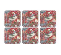 Pimpernel 6 Posavasos Strawberry Thief rojo