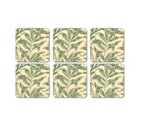 Pimpernel - Juego de 6 Posavasos (10,5 x 10,5 cm, Tablero de Densidad Media, con Refuerzo de Corcho), diseño de árboles, Verde y Multicolor