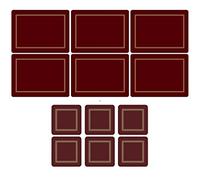 Pimpernel Classic burdeos, 6 manteles individuales + 6 posavasos