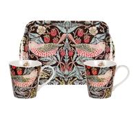 Pimpernel Set de tazas y bandeja Strawberry Thief marrón