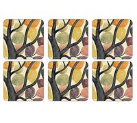 Pimpernel - Soporte de vasos de MDF 10,5 x 10,5, diseño de ramas, multicolor 6 unidades