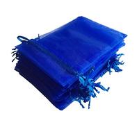 Pimuza Paquete de 100 bolsas de regalo de 12,7 x 17,8 cm, tela transparente de organza, material resistente, organizador de cordón para baby shower, celebración, iglesia, pétalos de rosa, cosméticos, anillo, pendiente, reloj