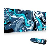 PIMXL Alfombrilla XXL, Alfombrilla de Gaming Extra Grande para tu Escritorio, 900 x 400 mm, Metal líquido, Gaming Antideslizante Alfombrilla (Azul)