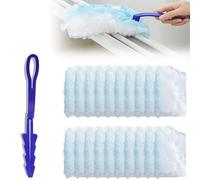 PIMXL Plumero Atrapapolvo ADKOT, 20 Paños de Fibra de Repuesto y 1 Mango Azul, Plumero Atrapapolvo, Plumero Esponjoso, Plumero Limpieza, Adecuado para Muebles, Coches, Mantas