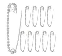 Pin Accesorios Clips Paquete de 10 Broches Brillantes Accesorios Mujeres Ropa de Noche Joyería Multiuso, フリーサイズ