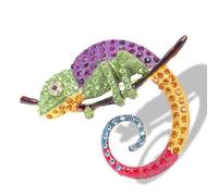 Pin Artístico De Animal Ramillete Aleación Ligera Adorno Pecho Unisex Para Ropa Chaquetas Accesorio En 4 Tonos Broche Lagarto Aleación