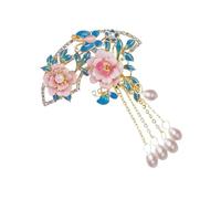 Pin artístico de peonía con borlas que fluyen, adorno ideal para bodas y festivales de Qipao, broche floral