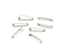 Pin backs, 10 unids/lote Broche Clip Base Pines Broche Base en blanco for DIY Joyería Fabricación Suministros(Silvery2,35 mm)