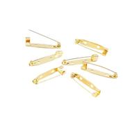 Pin backs, 10 unids/lote Broche Clip Base Pines Broche Base en blanco for DIY Joyería Fabricación Suministros(Gold,20 mm)