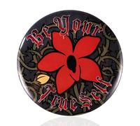 Pin Be Your True Self, 58x58mm con Forma de Enredadera Flores Devoradoras de Hombres Insignias Redondas Broche Incentivo Artículos para Fiestas Celebraciones Regalos Especiales (Negro)