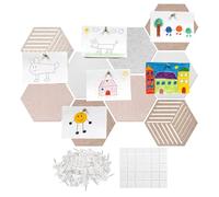 Pin Boards Walls - Hexagon Aesthetic Decor, Picture Board with Display Feature, Acoustic Panel Set with Functional Style, DIY Craft Tool with Creative Detail, Home Bedroom Living Room for Office S