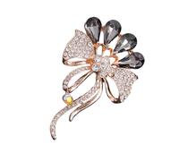 Pin brillante único para ropa floral con insignia floral de cristal artificial para uso diario, ocasión especial, elegante pin de flores, talla única, como se describe
